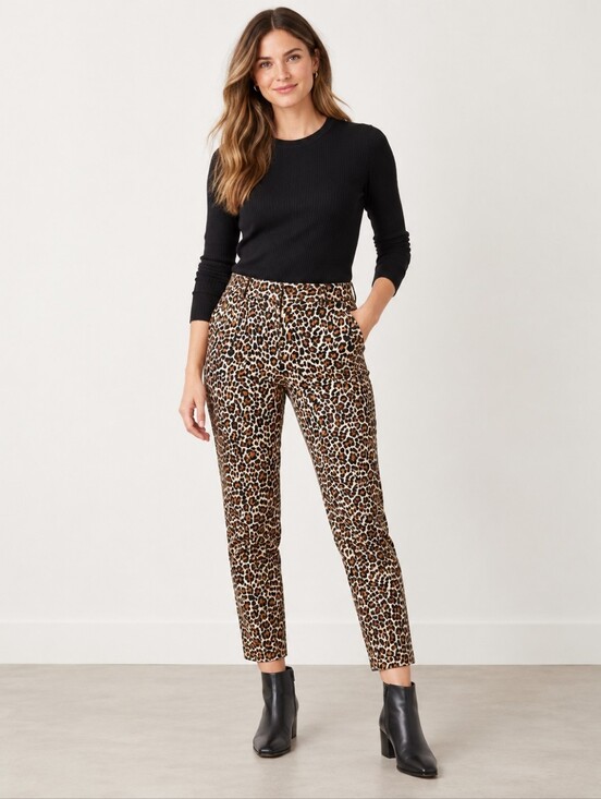 J. Crew Pants - J.Crew Winnie Pants Womens 6 Leopard Animal Print Stretch Skinny Ankle Fall Glam
